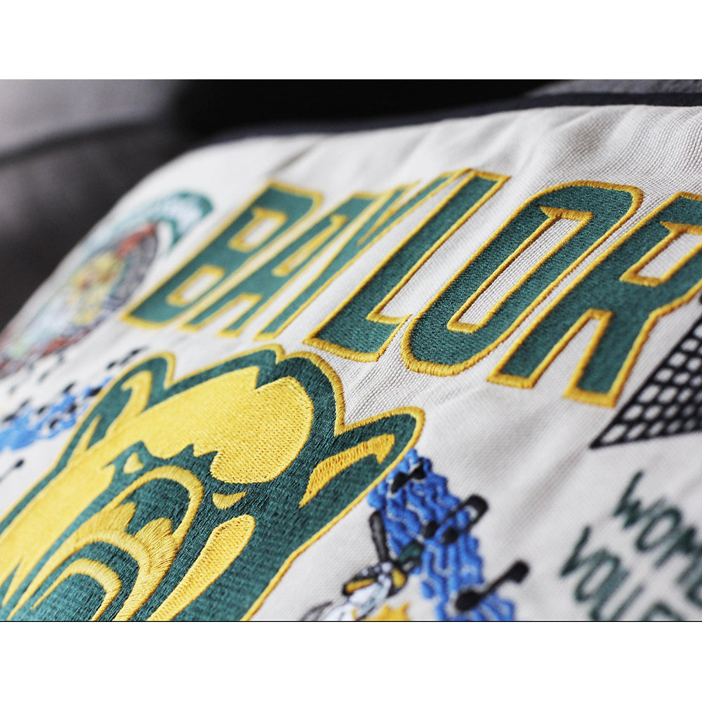 Baylor University Collegiate Embroidered Pillow by Cat Studio Quirks!