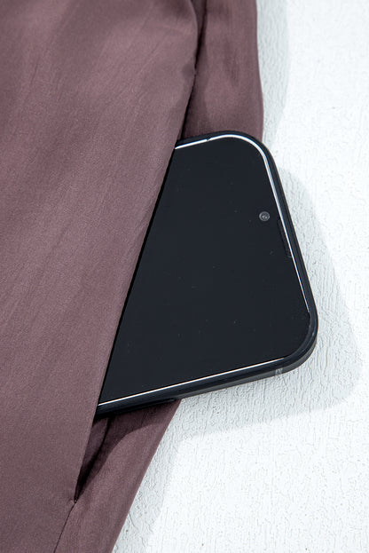 Coffee Knit Top Patchwork Pleated Half Sleeve Long Dress