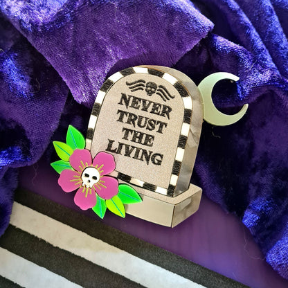 Beetle Juice Gravestone Brooch by Cherryloco Quirks!
