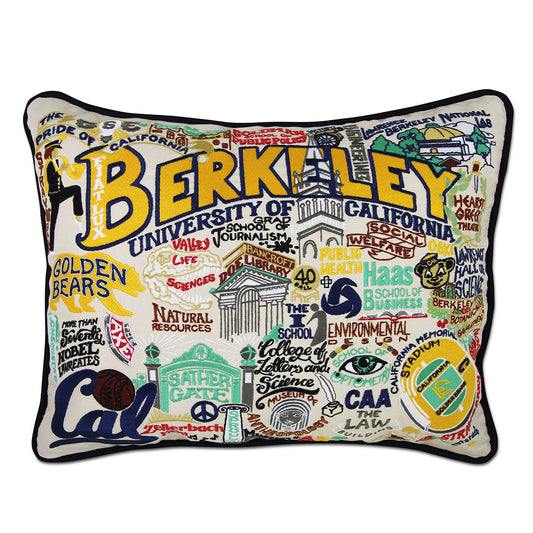 Berkeley, UC (Cal) Collegiate Embroidered Pillow by Cat Studio Quirks!