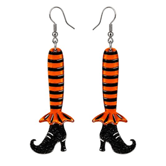Bewitching Booties Earrings in ORANGE by Lipstick & Chrome