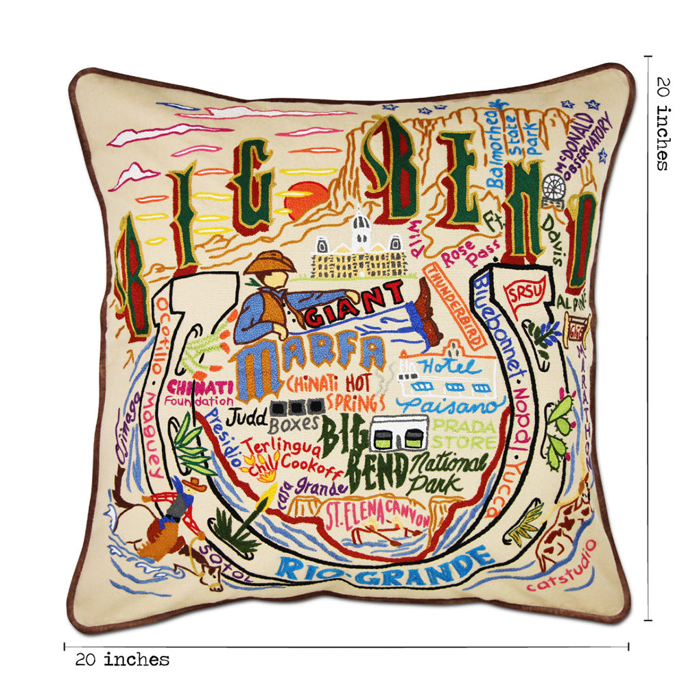 Big Bend Hand-Embroidered Pillow Quirks!