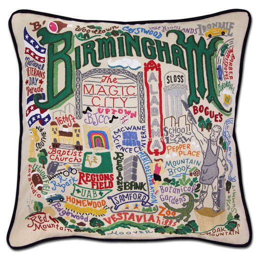Birmingham Embroidered Pillow by CatStudio Quirks!