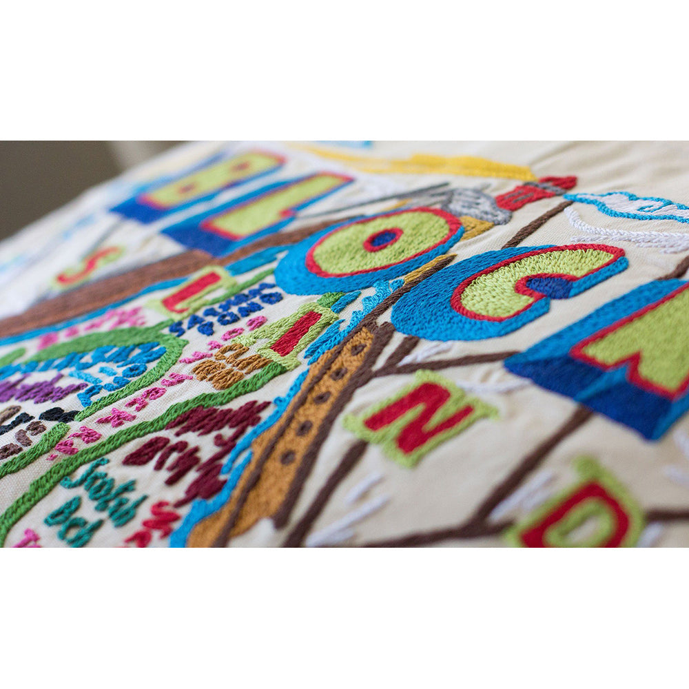 Block Island Hand-Embroidered Pillow Quirks!