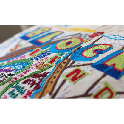 Block Island Hand-Embroidered Pillow Quirks!