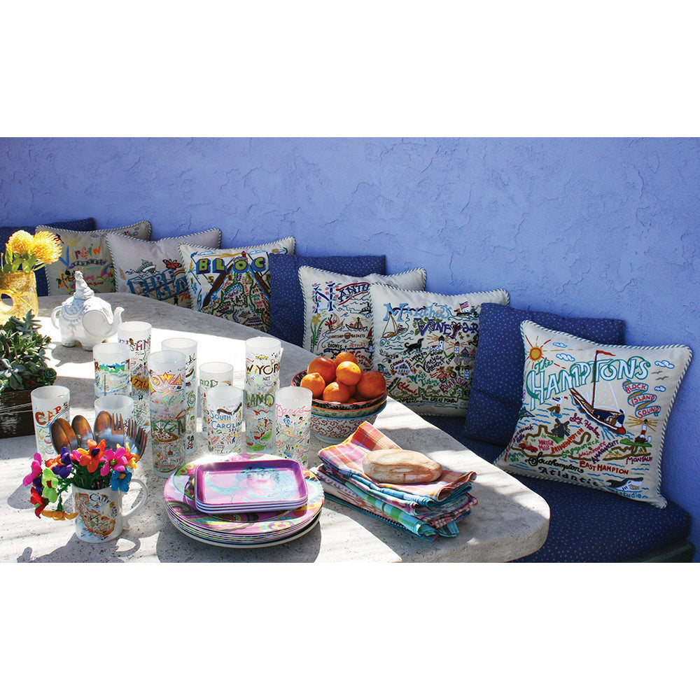 Block Island Hand-Embroidered Pillow Quirks!