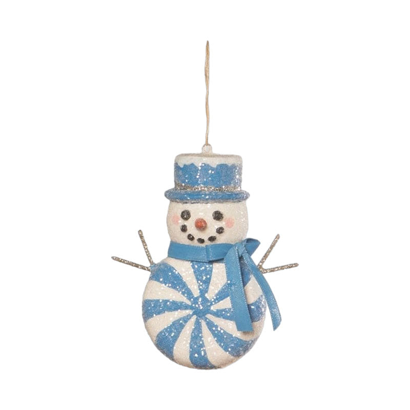 Blue Peppermint Snowman Ornament by Bethany Lowe Designs Quirks!