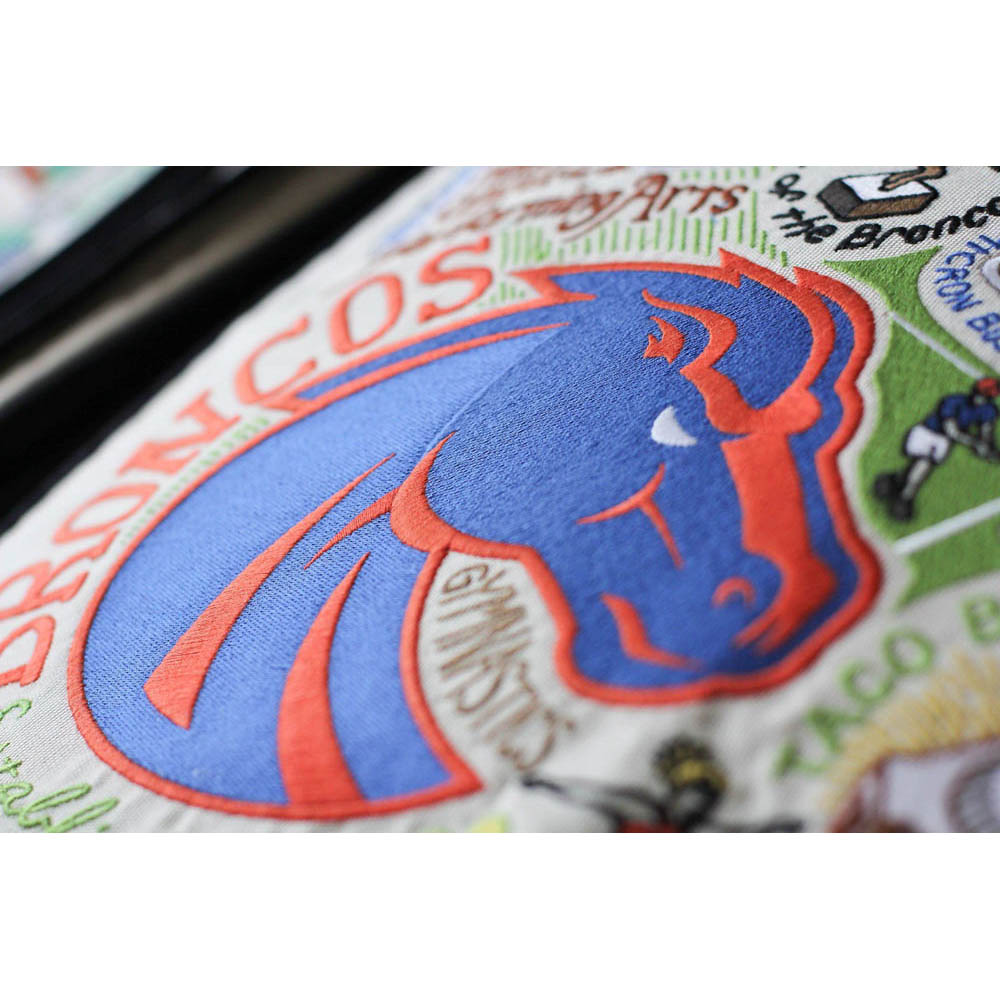 Boise State University Collegiate Embroidered Pillow by CatStudio Quirks!