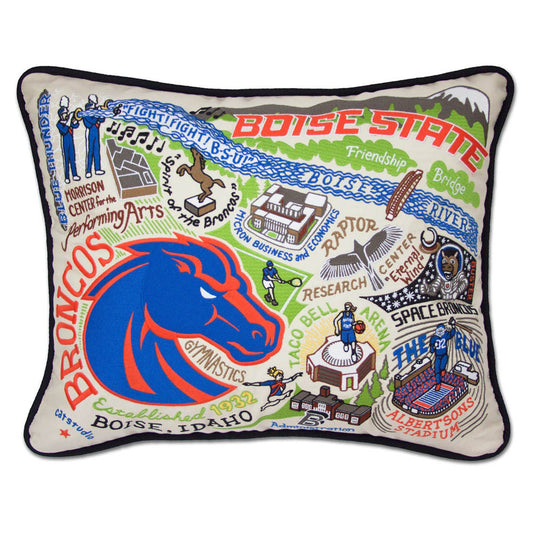 Boise State University Collegiate Embroidered Pillow by CatStudio Quirks!