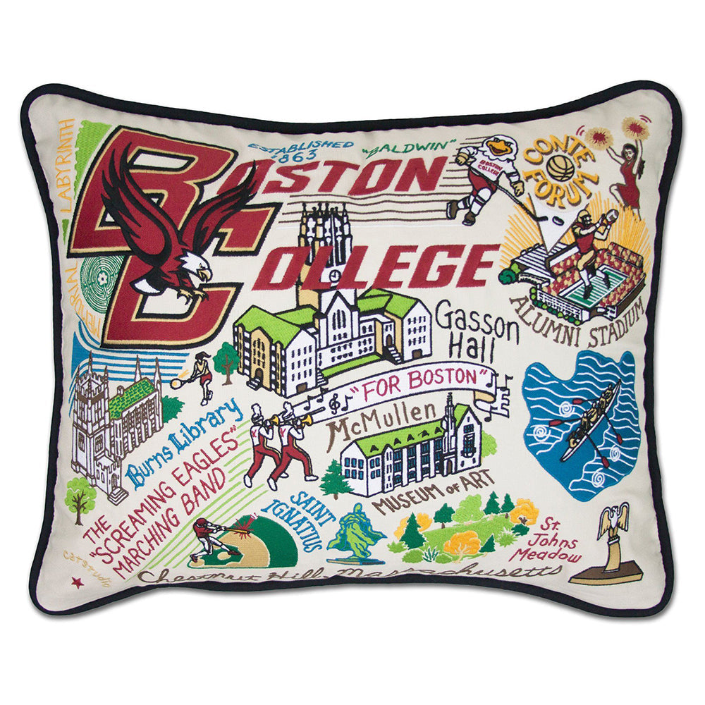 Boston College Collegiate Hand-Embroidered Pillow Quirks!