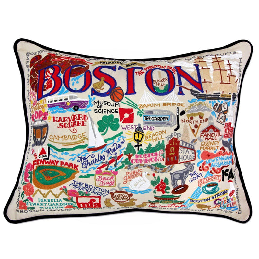 Boston Hand-Embroidered Pillow Quirks!