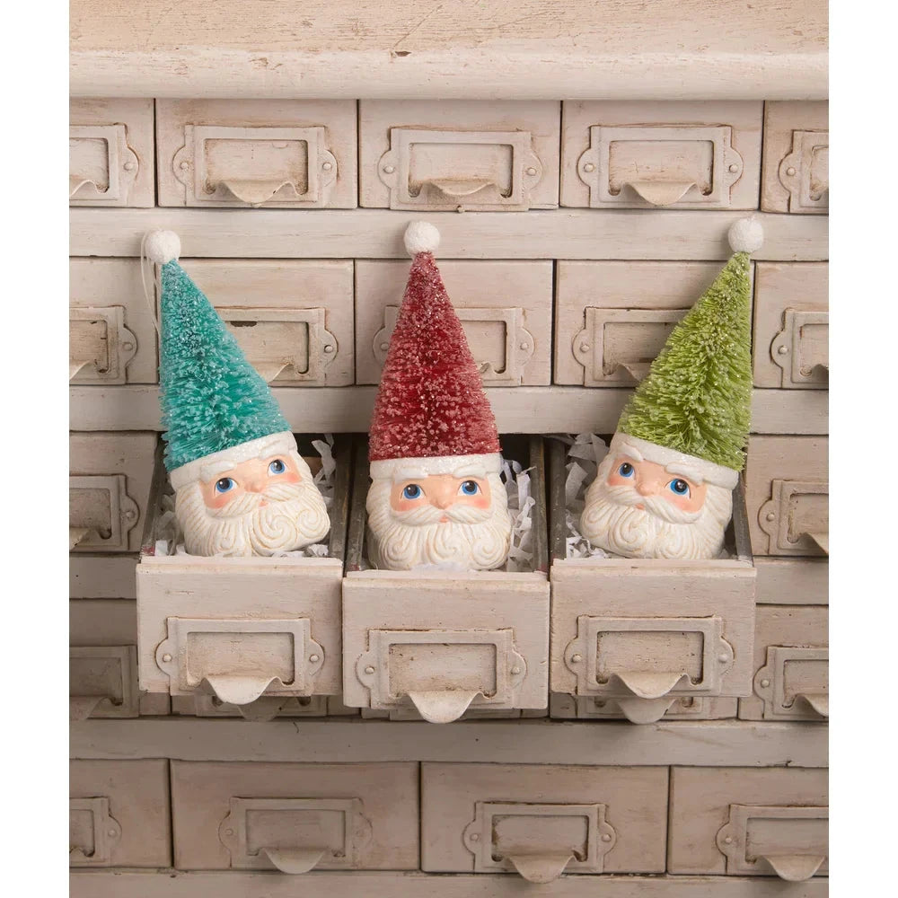 Bottle Brush Santa Blue Ornament by Bethany Lowe Designs Quirks!