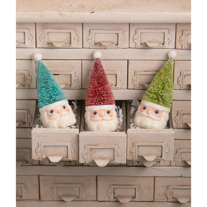 Bottle Brush Santa Green Ornament by Bethany Lowe Designs Quirks!