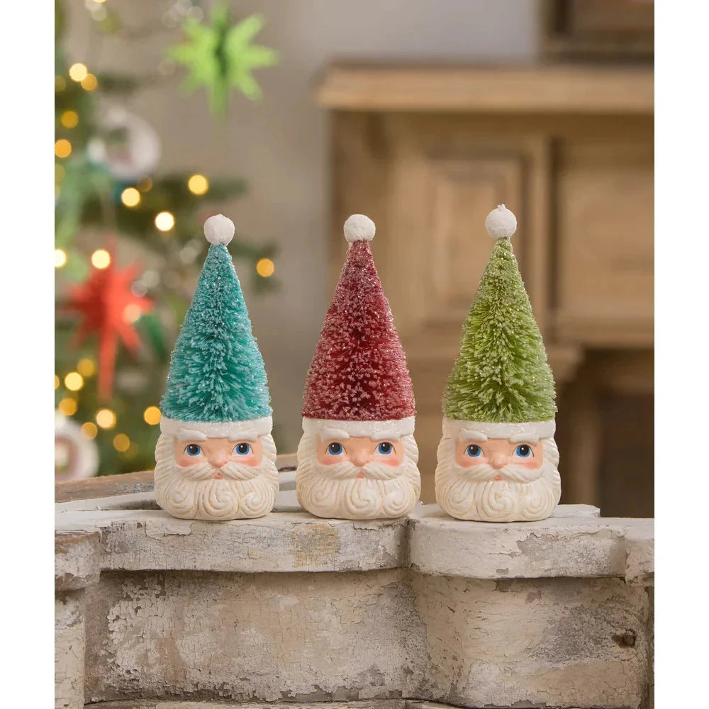 Bottle Brush Santa Green Ornament by Bethany Lowe Designs Quirks!