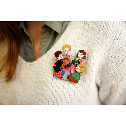 Spin the Bottle Game Brooch by Laliblue