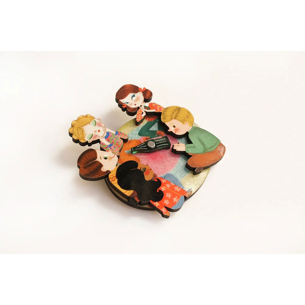 Spin the Bottle Game Brooch by Laliblue