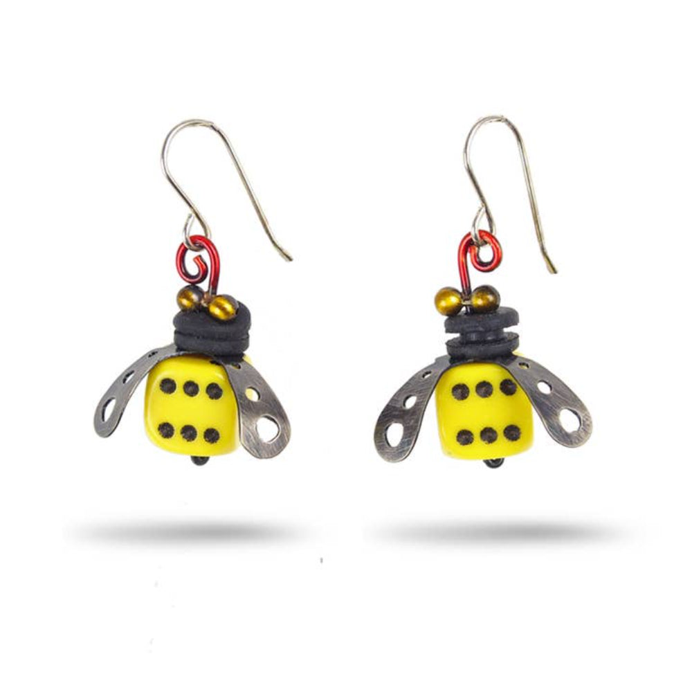 Boxcar Bee Earrings by Chickenscratch Quirks!