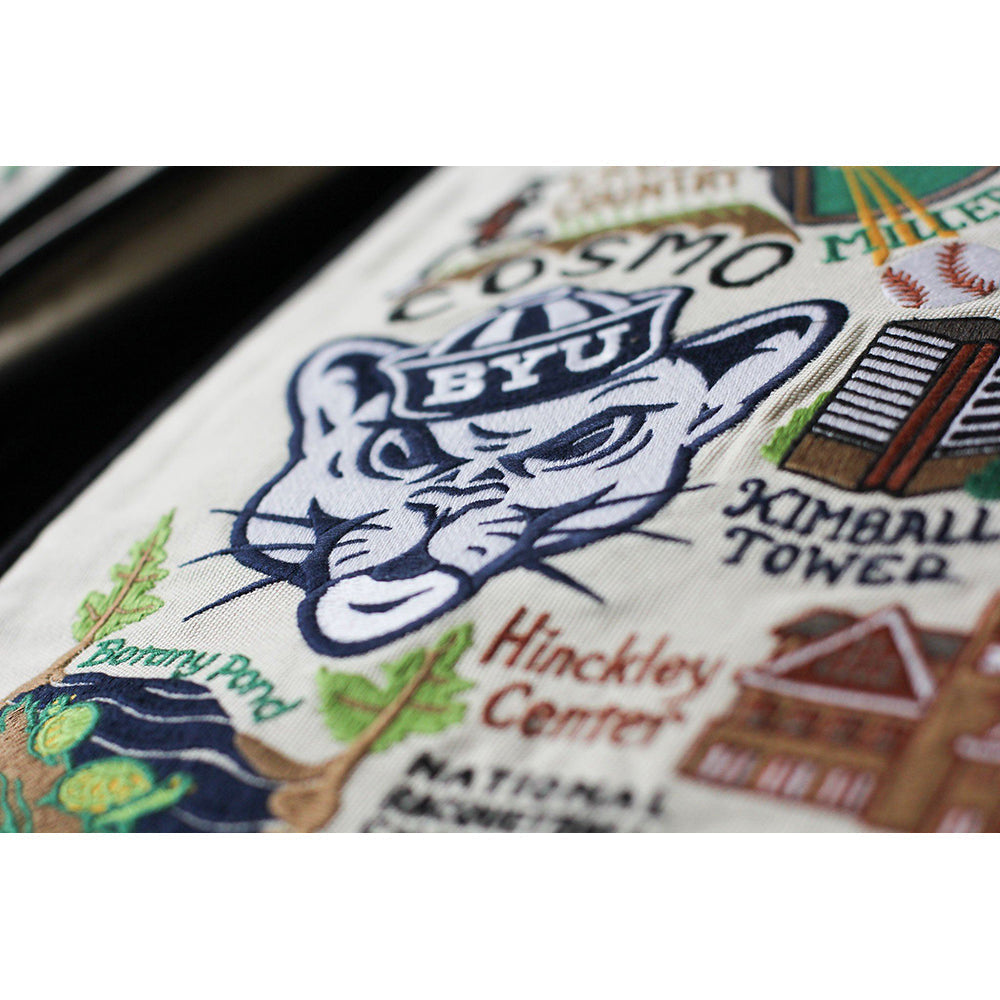 Brigham Young University (BYU) Collegiate Hand-Embroidered Pillow Quirks!