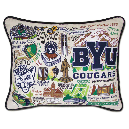 Brigham Young University (BYU) Collegiate Hand-Embroidered Pillow Quirks!