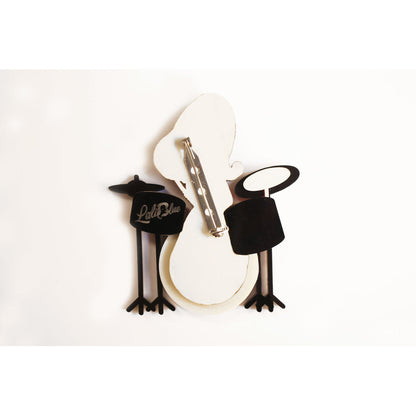 Girl playing drums brooch by Laliblue