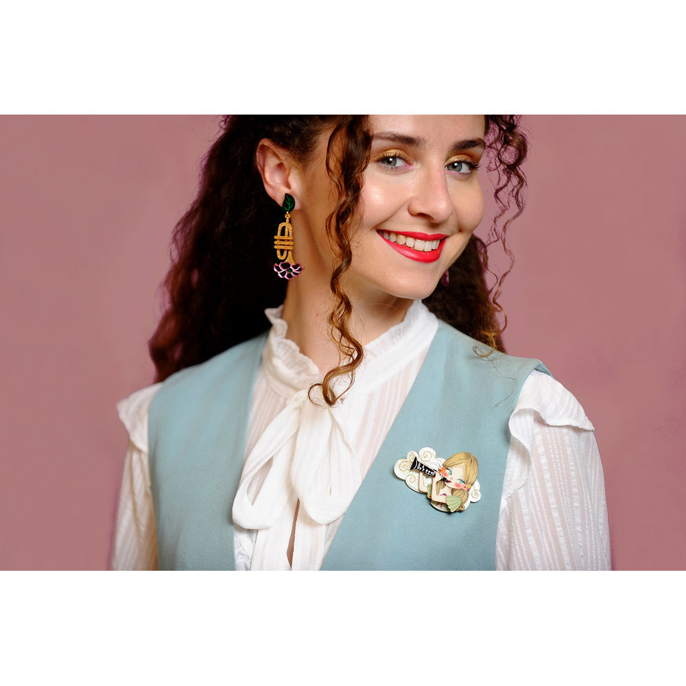 Girl playing the clarinet Brooch by Laliblue Quirks!