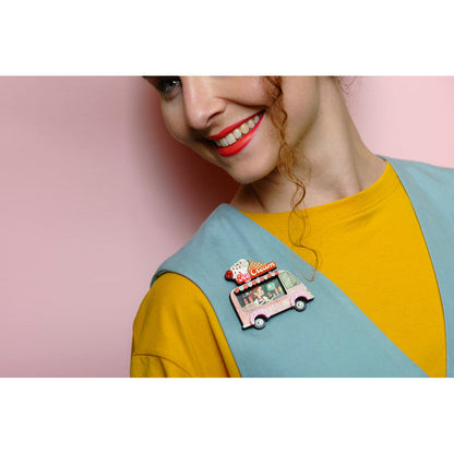 Ice Cream Truck Brooch by Laliblue