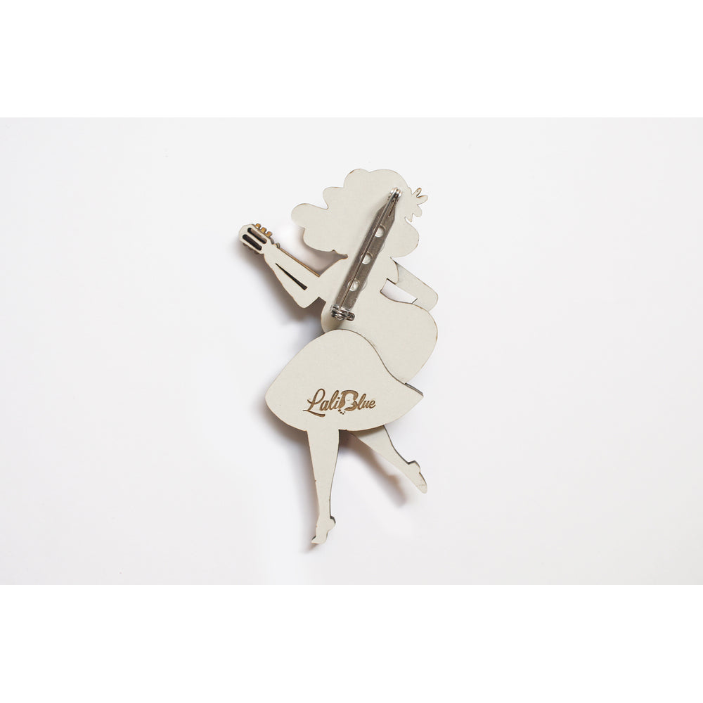 Girl playing guitar Brooch by Laliblue