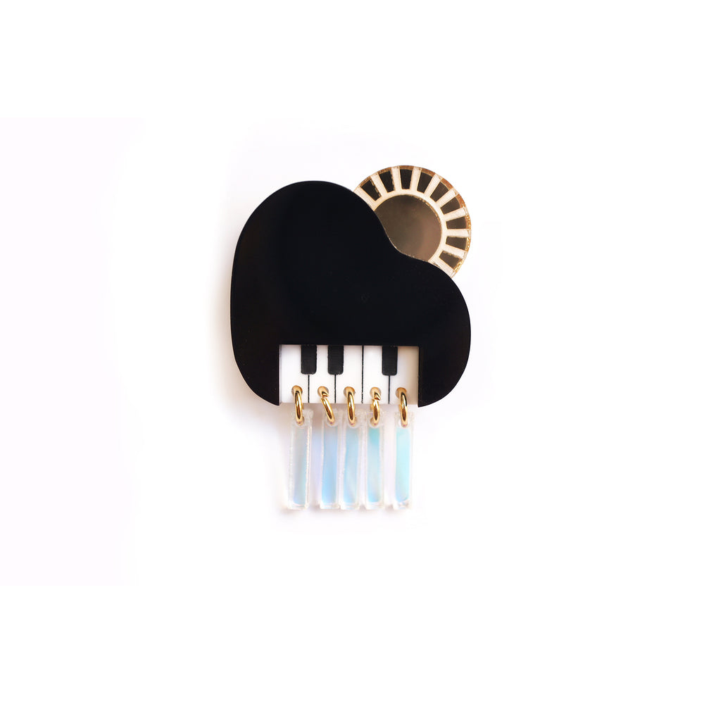 Piano cloud with sun brooch by Laliblue