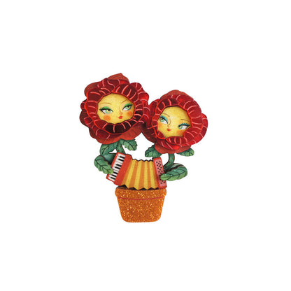 Accordion Flower Brooch by Laliblue