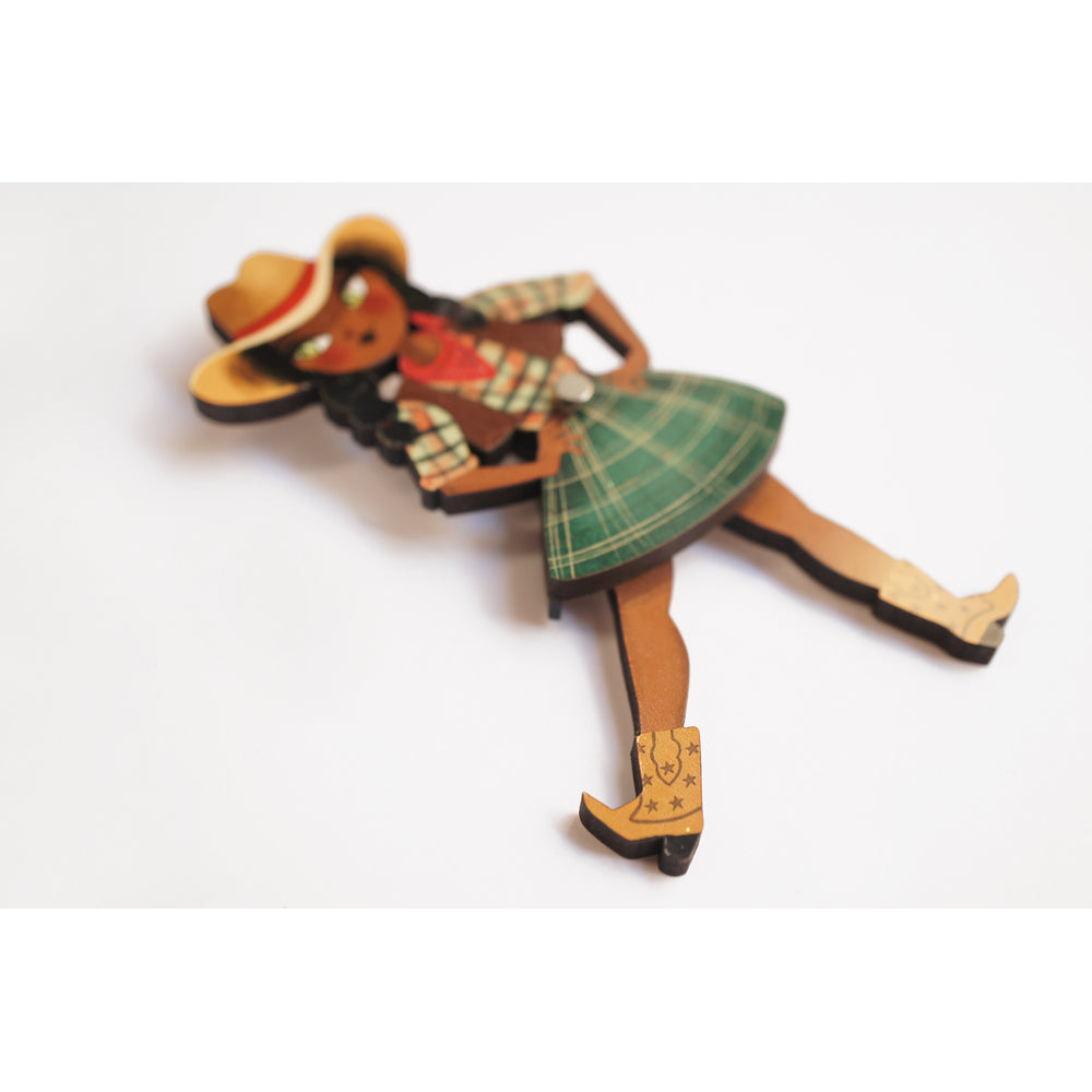 Country girl dancing Brooch by Laliblue