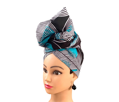 Brown/Turquoise Head-Wrap