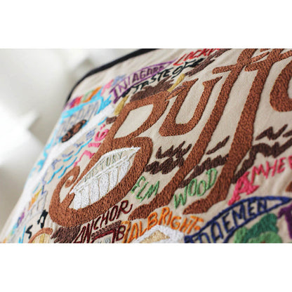 Buffalo Hand-Embroidered Pillow by CatStudio Quirks!