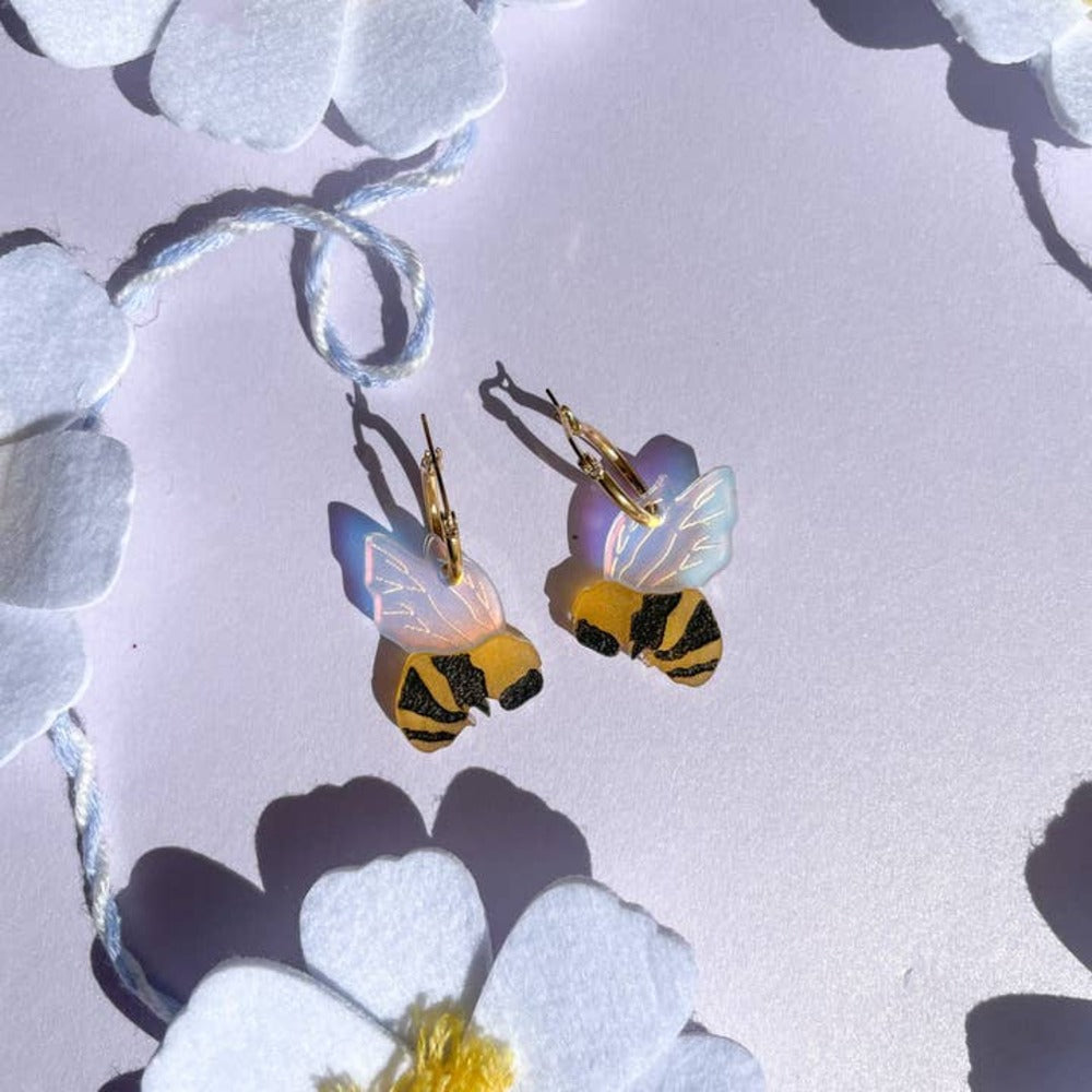 Bumble Bee Hoops Acrylic Earrings Quirks!