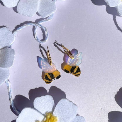 Bumble Bee Hoops Acrylic Earrings Quirks!