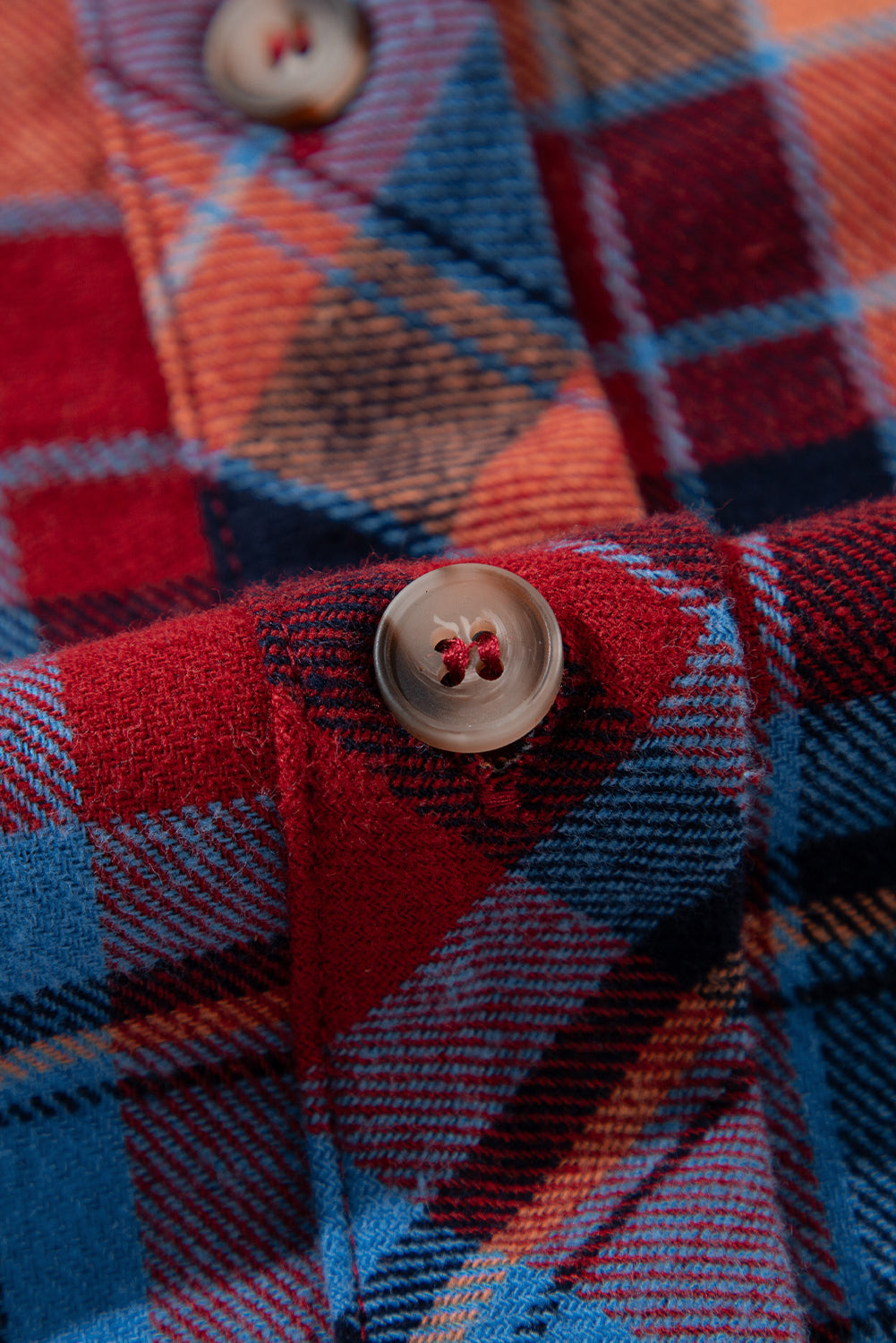 Red Plaid Print Drop Sleeve Loose Shirt Shewin