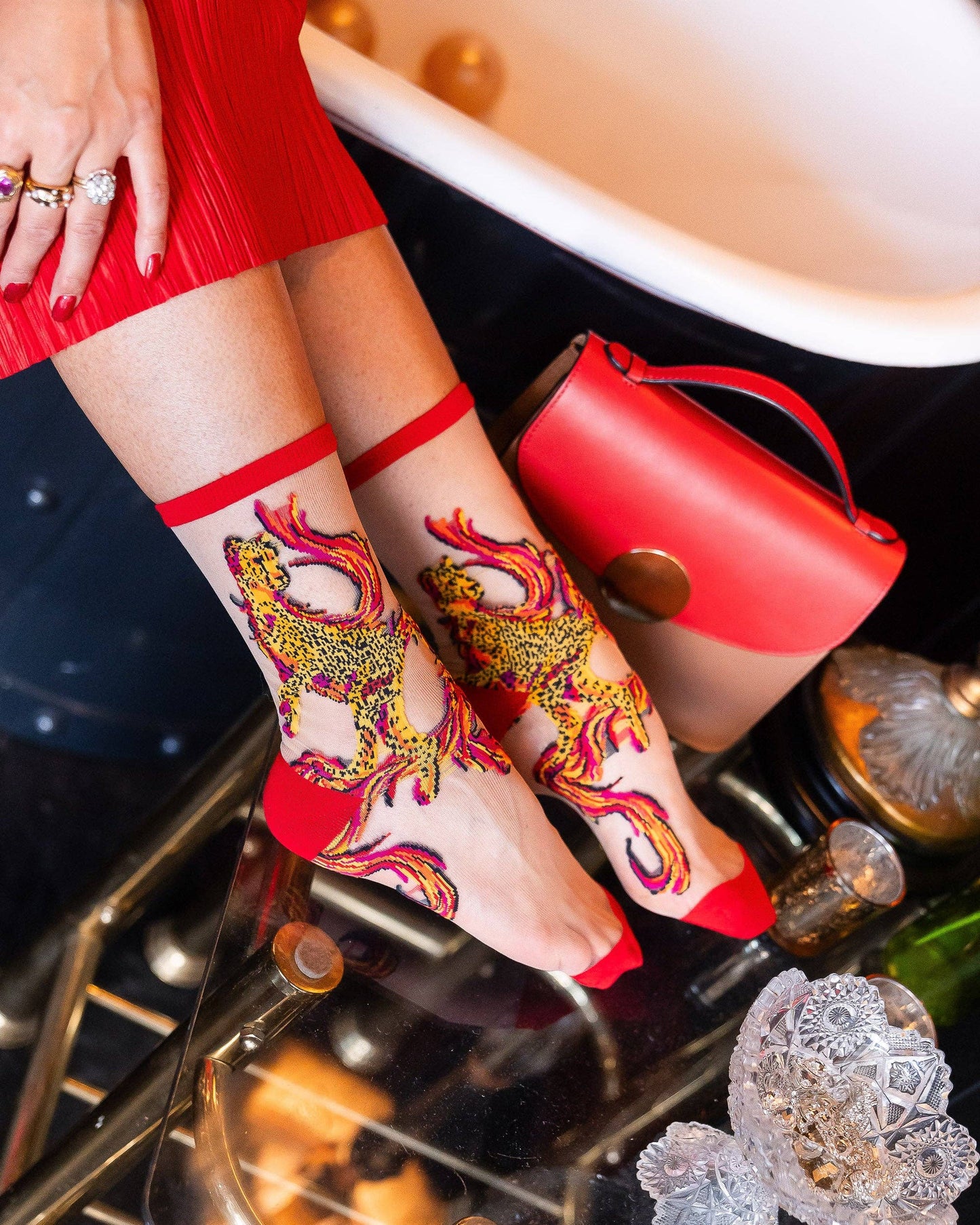 Flaming Cheetah Sheer Crew Sock Quirks!