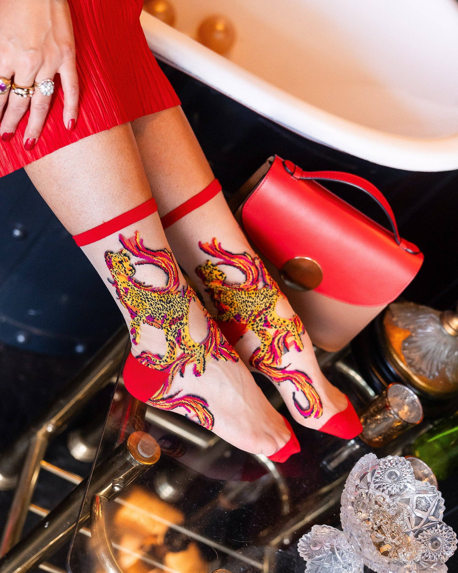 Flaming Cheetah Sheer Crew Sock Quirks!