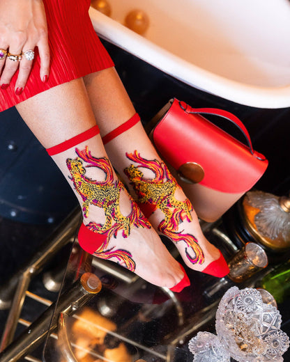 Flaming Cheetah Sheer Crew Sock Quirks!