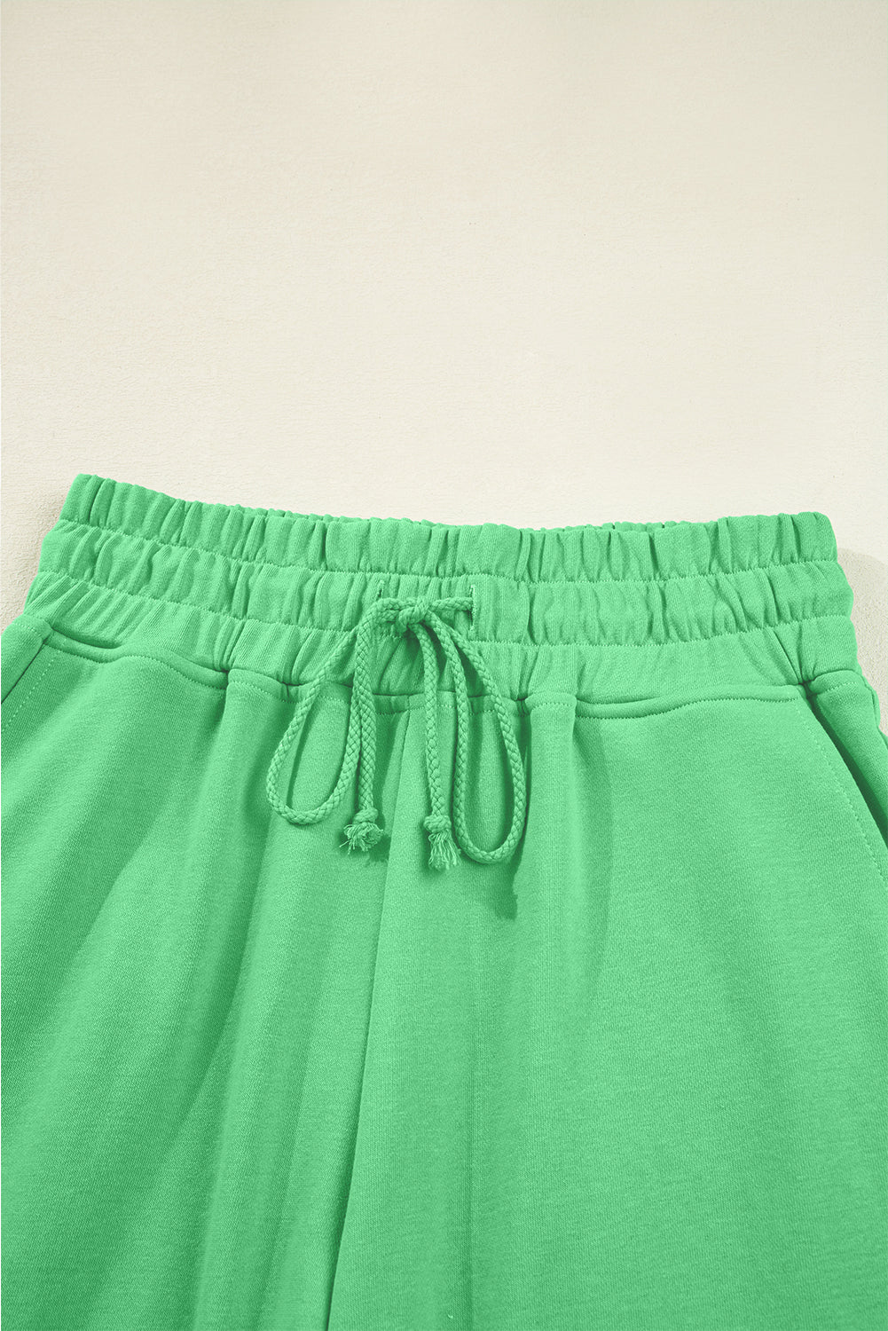 Flamingo Drop Shoulder Crop Pullover Drawstring Wide Leg Pants Set Shewin