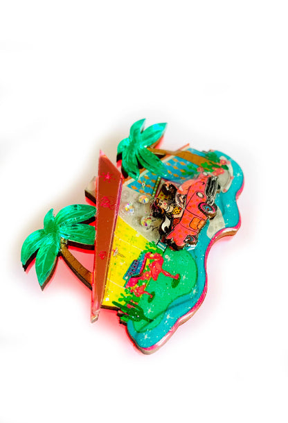 Mid Century Palm Springs House Brooch by Rosie Rose Parker