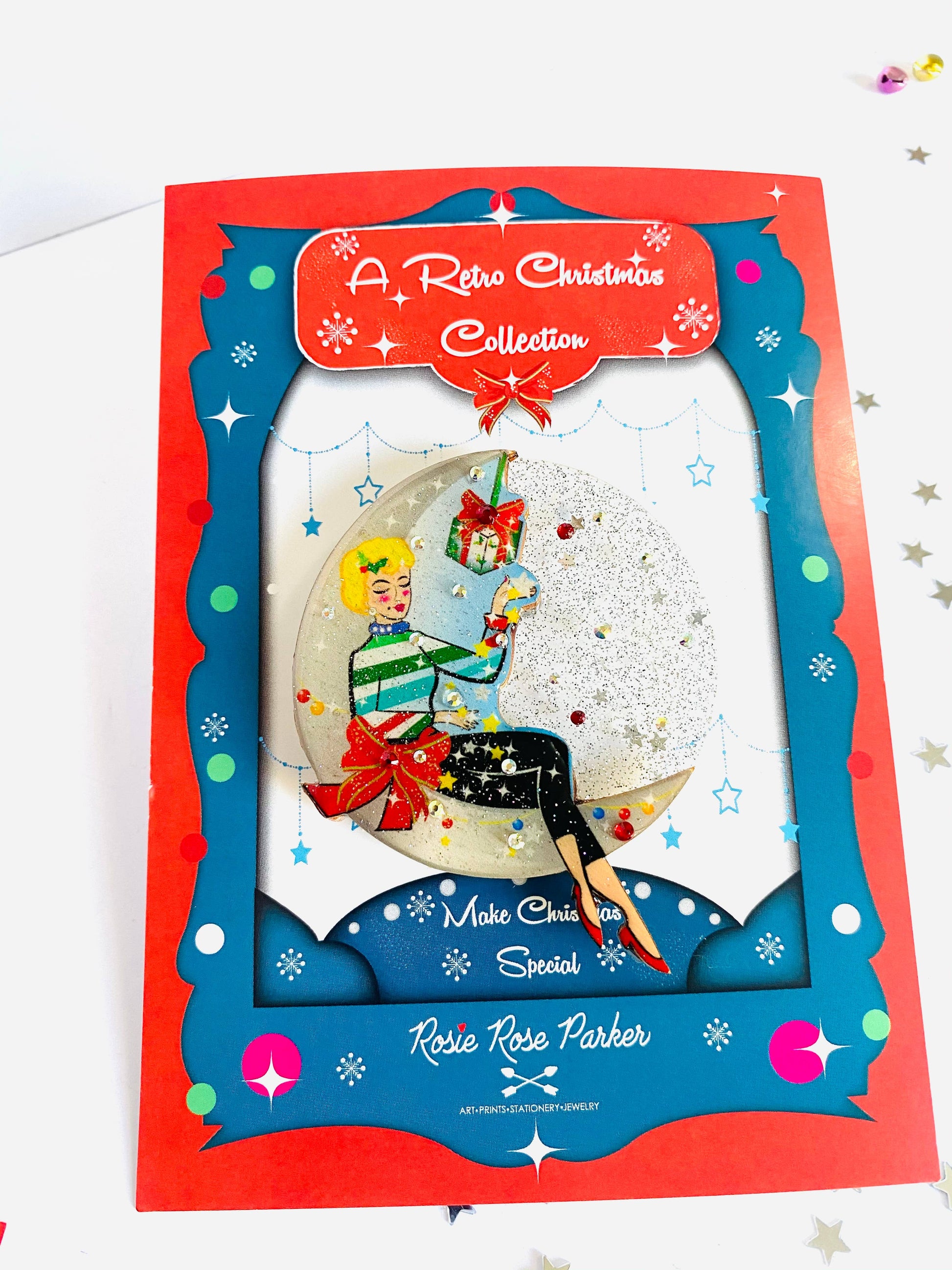 Moon Girl Christmas Brooch by Rosie Rose Parker Quirks!