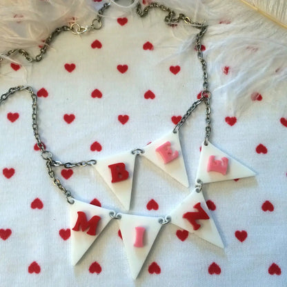 BE MINE Acrylic Laser Cut Bunting Necklace Quirks!