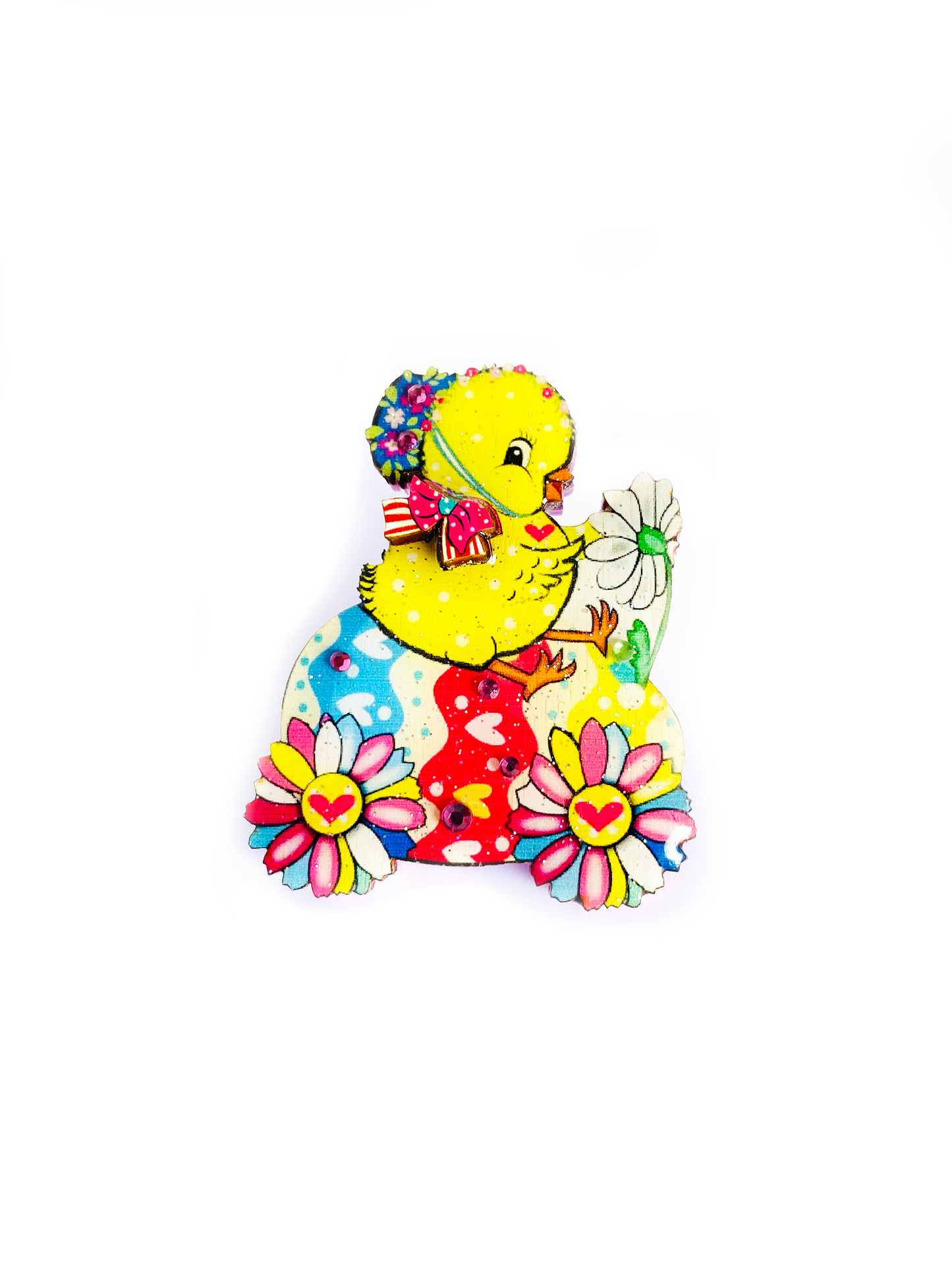 Chickadee Goes Riding Brooch by Rosie Rose Parker