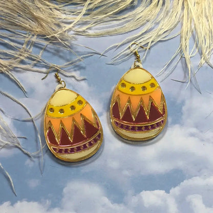 Colorful Easter Egg Acrylic Earrings -  Pink, Blue, Teal Quirks!