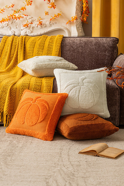 Orange Plush Textured Pumpkin Pillowcase Shewin