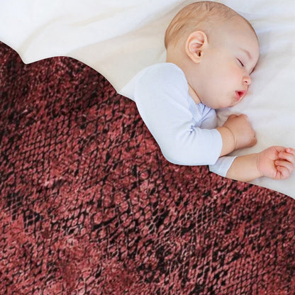 Red Snake Skin Pattern Throw Blanket