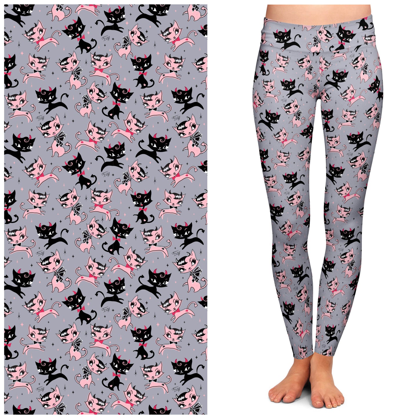 Bad Kitty Leggings by Miss Fluff x Lipstick & Chrome OS