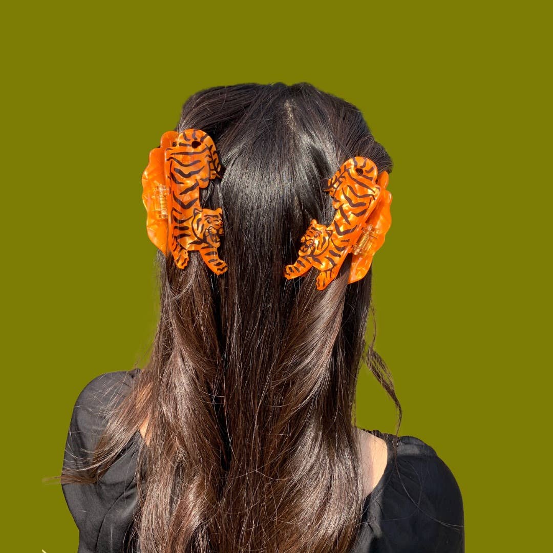 Tiger Acetate Hair Claw  Quirks!
