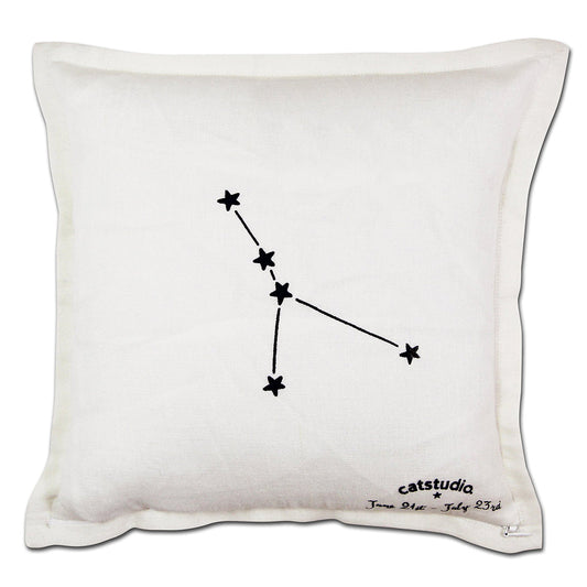 Cancer Astrology Hand-Embroidered Pillow by Cat Studio Quirks!