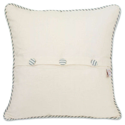 Cape Cod Hand-Embroidered Pillow